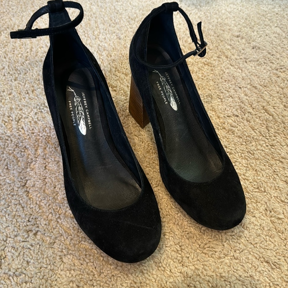 Free People black suede Mary Jane’s. Size 7